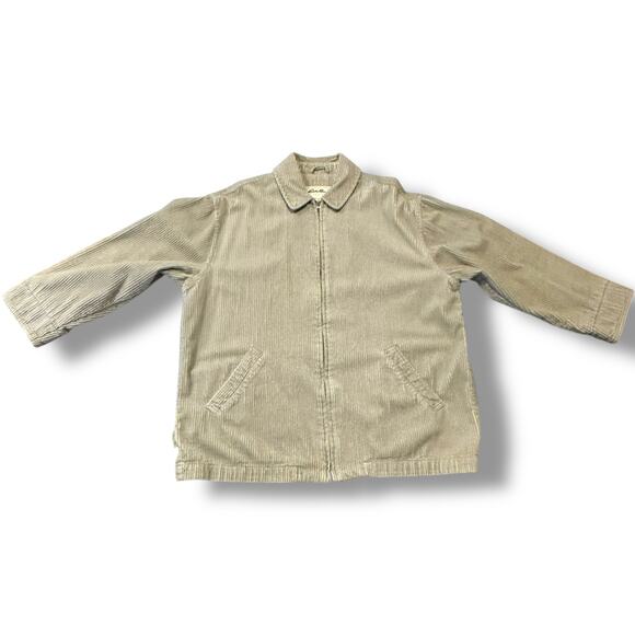 Eddie Bauer Corduroy Barn Work Jacket Tan Large - Picture 1 of 5